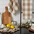 thumbnail image 5 of Contemporary Home Living Farmhouse-style Buffalo Check Kitchen Dishtowels - 30" - White and Tan -, 5 of 6