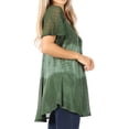 thumbnail image 4 of Sakkas Parisa Casual Summer Short Sleeve Top Blouse with Corset and Embroidery - Green - One Size, 4 of 5