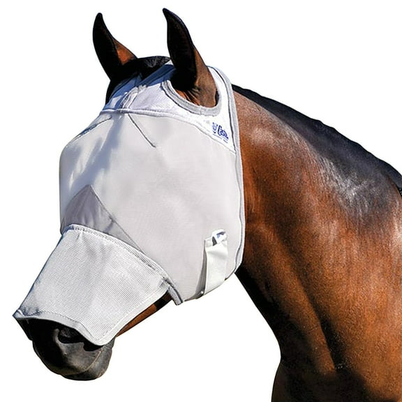 CASHEL Crusader Yearling Durable Horse Fly Mask with Long Nose, No Ears, Gray (CFMYL)