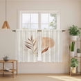 thumbnail image 3 of Beige Geometric Kitchen Curtains, Modern Abstract Art Botanical Light Filtering Window Curtain Panels, 2Pcs Rod Pocket Window Treatments Set for RV Dining Room Study Room 42x45 Inches, 3 of 9