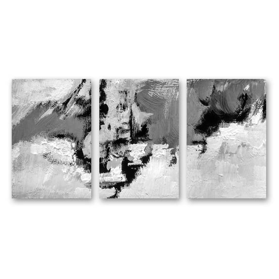 wall26 3 Panel Canvas Wall Art Black and White Abstract Pictures Home Wall Decorations for Bedroom Living Room Paintings Canvas Prints Framed - 16"x24" x 3 Panels