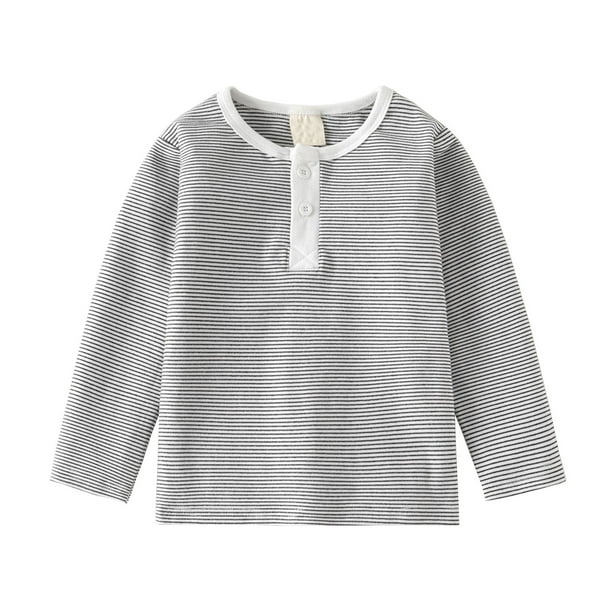Gibobby Blusa Termica Camiseta básica con cuello redondo para niños, camiseta gruesa de manga larga para otoño, Top a para bebé(Blanco, 3-4 Años)