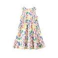 thumbnail image 3 of Fdqin Girls Dresses 3Pcs Floral Print Swing Sundress Sleeveless Cute Summer Midi Dresses Casual Kids Tank Dresses Red Colorful Green 11-12 Years, 3 of 7