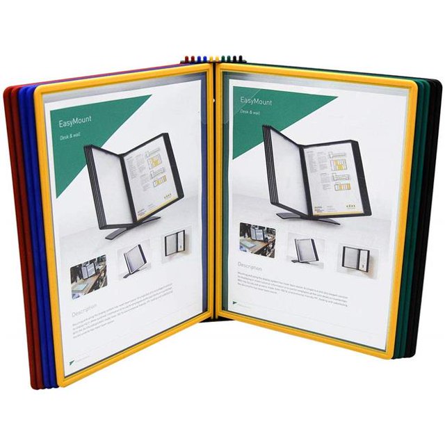 Tarifold Easy - Load Wall Display Unit with 10 Display Pockets, Assorted Color