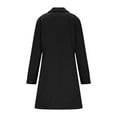 thumbnail image 5 of Hueook Trench Coat Women Solid Casual Thicken Wool Stand Collar Inner Lining Pocket Breasted Pea Mao Coat Black M, 5 of 8
