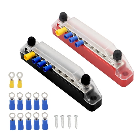 12V 150A Battery Bus Bar Marine 1/4" Stud Power Distribution Block For Car Boat TAPDRA Accessory Part