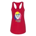 thumbnail image 3 of Funny Lion Tiger King Hey All You Cool Cats and Kittens | Womens Animal Lover Jersey Racerback Tank Top, Red, Medium, 3 of 3