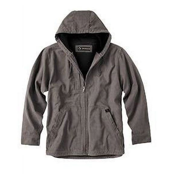 Men's 100% Cotton 12 oz. Canvas/Polyester Thermal Lining Hooded Tall Laredo Jacket - GRAVEL - XLT