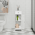 thumbnail image 1 of FullFurnique Meuble Bas de Salle de Bain avec Tiroir et Porte Simple, Blanc, 1 of 9