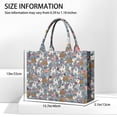 thumbnail image 3 of Large Capacity Tote Bag,Bulldog Dog and Flower Florals Handbag Fashion Luxury Tote Bag,15.7"x13"x 5.1" Inches,Laptop Compatible, 3 of 6