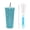 Blue, variant on Studded Bling Diamond Tumbler, 17oz Bling Cup with Lid and Straw, Stainless Steel Glitter Water Bottle with Straw Brushes, Reusable Large Handmade Sparkly Tumbler for Women