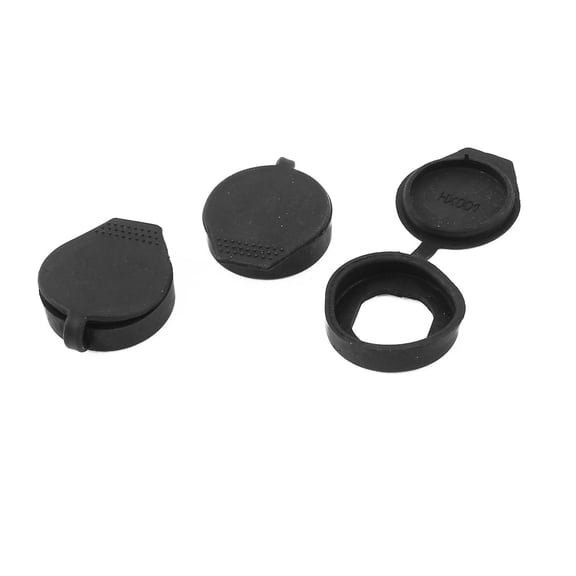 3Pcs Rubber Key Panel Furniture Cam Lock Dust Waterproof Cover Black