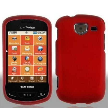 Rim Hard Faceplates Red Rubberized Hard Faceplate Cover Phone Case for Samsung Brightside U380, Protect your Phone with style through this sleek Snap-on Protector.., By Generic,USA ()