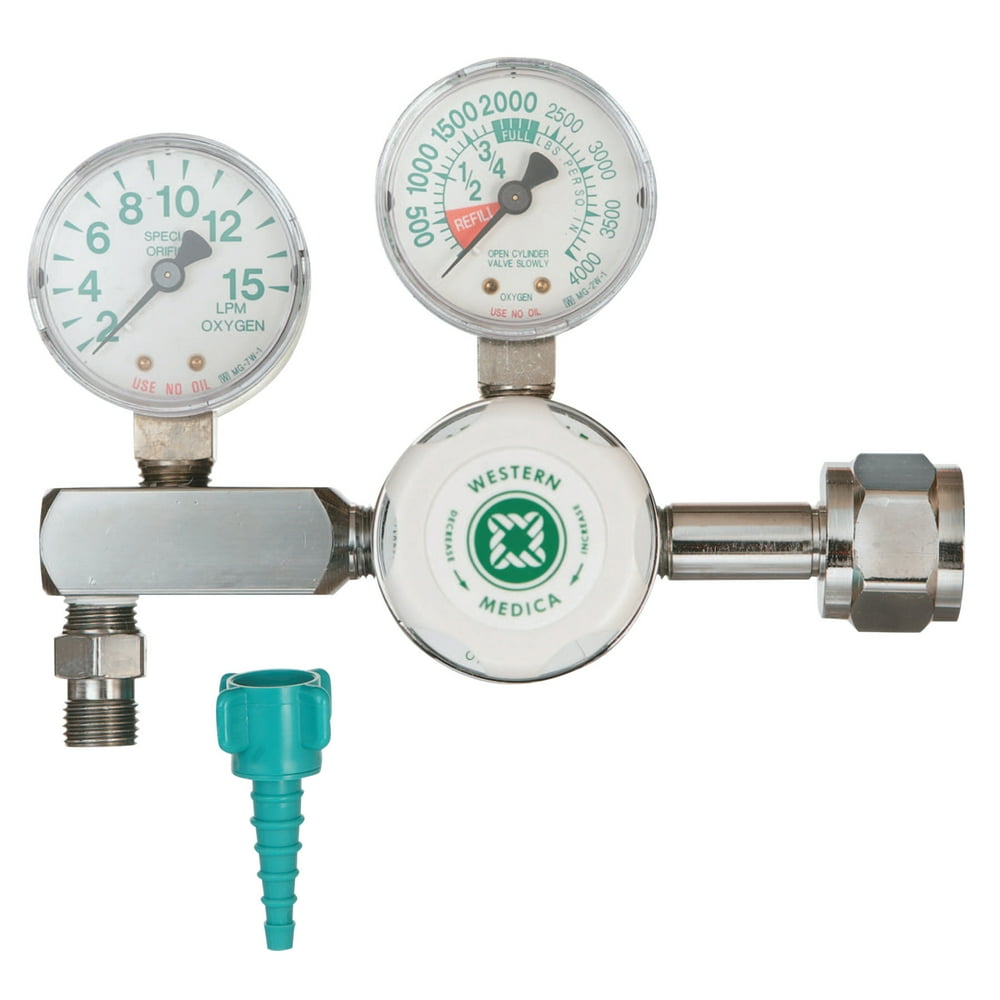 Western Enterprises M1 Series Flow Gauge Regulators, Oxygen, 215 LPM