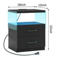 thumbnail image 5 of Floating Nightstands with Charging Station, Bedside Table with Metal Handles and Adjustable Light Colors, App Control, Morden End Table for Bedroom, Black, 5 of 5