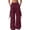Burgundy, variant on FAWUUDO Casual Pants for Men Elastic Waist Drawstring Loose Straight Wide Leg Pants with Hanging Rope Decoration Multi Pockets L White