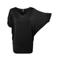 thumbnail image 4 of KOGMO Womens Solid Basic V neck Dolman Tunic Top with Sleeve Shirring, 4 of 6