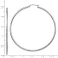 thumbnail image 4 of 14k White Gold Hoop Earrings for Women, Classic Round Diamond Cut Texture, Lightweight Polished Fashion Jewelry for Everyday or Formal Wear, 4 of 6