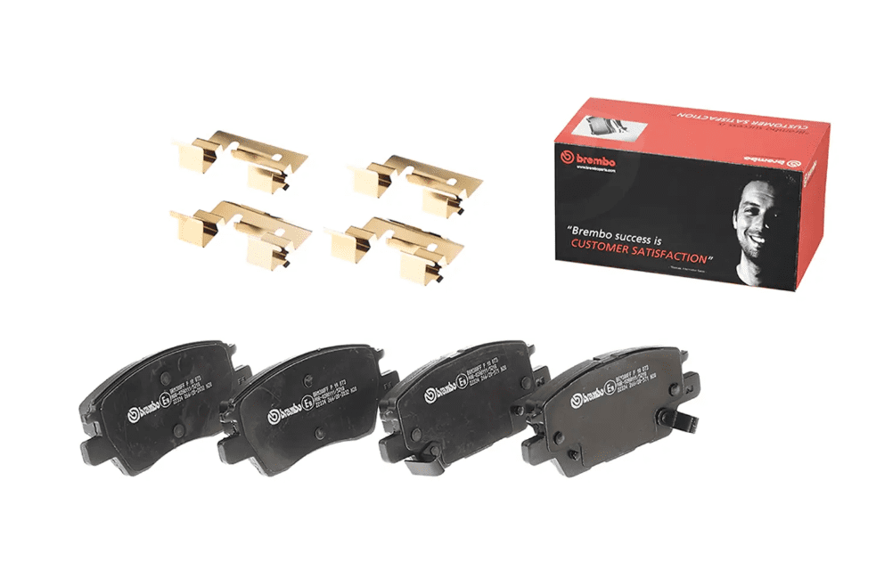 Brembo P10073; Brake Pad; PRIMELINE; FMSI Number D1844-9072; Low-Metallic; Set Of 4; With Mounting Hardware