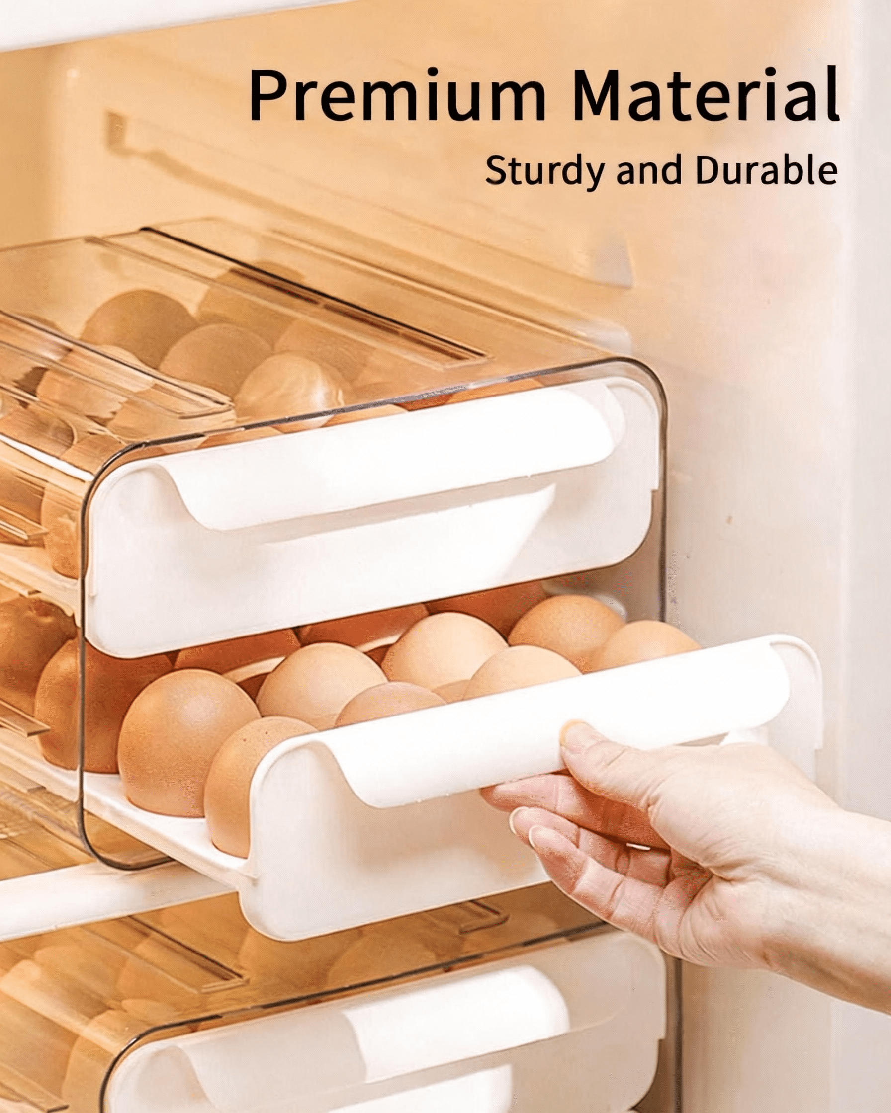Egg Storage Container for Refrigerator 24 Capacity Kitchen Organizer with Secure Lid and Easy Carry Handle for Freshness and Space Saving Design