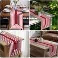 thumbnail image 5 of Red White Geometric Table Runner 90 Inches Long - Square Minimalist Modern Kitchen Dining Burlap Linen Tablerunner for Small/Round/Square/Wedding/Coffee/Dining Table Party Home Décor 13 x 90, 5 of 9