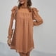 thumbnail image 4 of Vestido de gasa de malla de manga larga de color sólido suelto informal de moda para mujer Fridja  NMB1513, 4 of 7