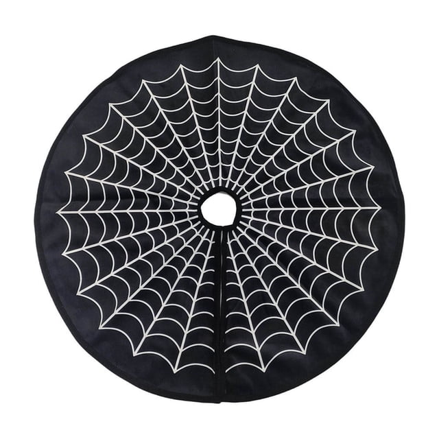 Price cut Halloween Tree Skirt Decoration White Spiderweb Tree Apron Festive Atmosphere Tree Matching Decoration
