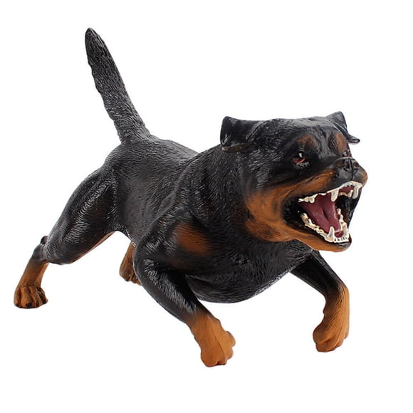 HEANUJJ 1Pc Simulation Rottweiler Model Black Realistic Dog Ornament for Home Decor