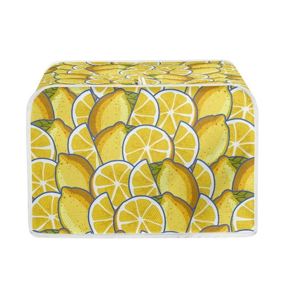 Yuyamidu Yellow 2 Slice Toaster Cover Lemon Kitchen Appliances Protector Cover Wide Slot BreadDustproof Cover Antiskid Protector Cover for Broiler Oven Toaster