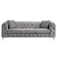thumbnail image 4 of Morden Fort Modern Contemporary Living Room Sofa Set Chair and Couch with Deep Button Tufting Grey Dutch Velvet, 4 of 9
