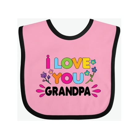 

Inktastic I Love You Grandpa with Flowers Gift Baby Girl Bib