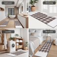 thumbnail image 5 of Brown and White Checkerboard Checkered Pattern Kitchen Rugs Sets Of 3,Kitchen Runner Rugs Non Skid Washable,Decorative Kitchen Floor Mats for Kitchen,Sink,Laundry,17"x30"+ 17"x47" + 17"x59", 5 of 6