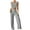 Gray, variant on Diufon Summer 2 Piece Outfits for Women Round Neck Sleeveless Crop Tops Solid Color Elastic Waist Lounge Sets