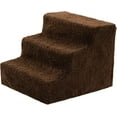 thumbnail image 3 of Dog Stairs for High Beds, Indoor/Outdoor, Three Steps for Smaller Pets with Removable and Washable Brown Cover, No Tools Required-IMPROVED, 3 of 5