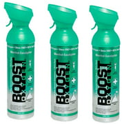 Angle View: Boost Oxygen Supplemental Oxygen To Go | All-Natural Respiratory Support for Health, Wellness, Performance, Recovery and Altitude, 10 LITER CANISTER, MENTHOL-EUCALYPTUS, 3-PACK