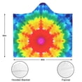 thumbnail image 3 of Wearable Blanket,Colorful Rainbow Tie Dye Spiral Pattern Hooded Wearable Flannel Blanket for Adults & Teens with Buckle,Winter Poncho Shawl Wrap Cape,50"x60", 3 of 5