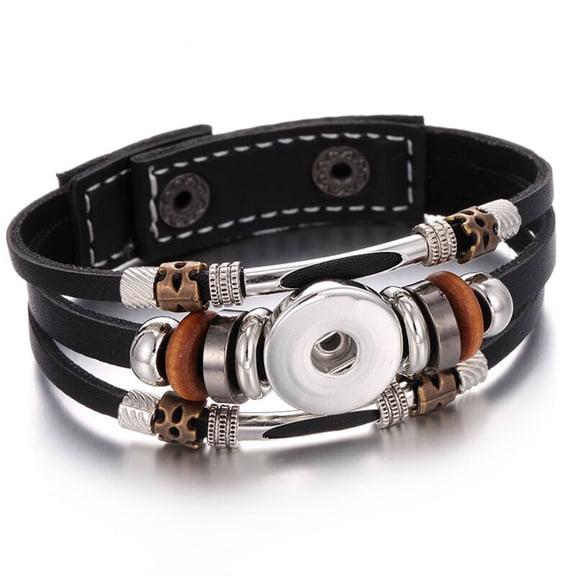 Layered Bohemian Bracelet Snap Jewelry Fits 18MM 20MM Ginger Charm Buttons