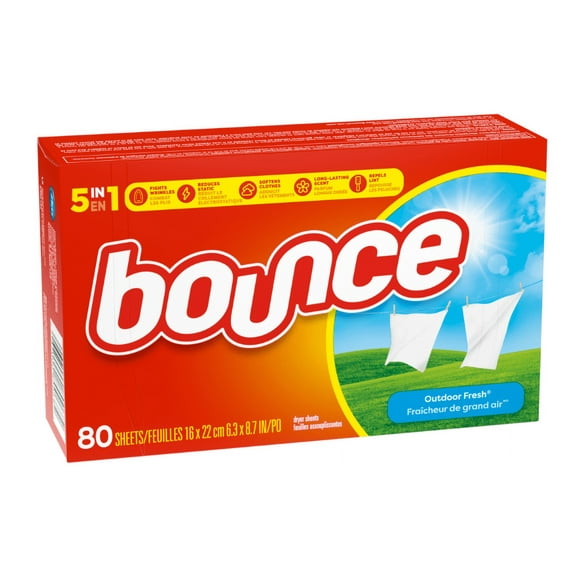 Bounce Fabric Softener Sheets, Outdoor Fresh Scent 80 ea (Pack of 2)