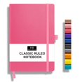 thumbnail image 1 of RICCO BELLO Lined Journal Notebook with Pen Holder, Faux Leather Hardcover, College Ruled, for Work, Notes | 96 Sheets /192 Lined Pages, 5.7 x 8.4-Inches (Pink), 1 of 4