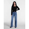 thumbnail image 2 of Madden NYC Women’s Ultra 90's Jeans with Rhinestone Bows, 32'' Inseam, Sizes 00-18, 2 of 5