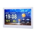 thumbnail image 5 of WIFI Weather Clock 10in 100?240V White Date Time Temperature Humidity Color Display Alarm Clock with Remote Control Support Photos Videos Music Play UK Plug, 5 of 5