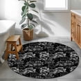 thumbnail image 3 of Round Area Rug 3.3 Ft, Vintage Floral Washable Non-Slip Circle Carpet for Living Room/Bedroom, Black Dandelion Plants Country Botanical Low-Profile Small Kitchen Mats Collection Rugs for Indoor, 3 of 8
