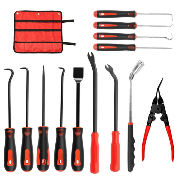 Sutowe 13Pcs Automotive Hook and Pick Tool Kit Car Fastener Removal Tool Set Car Oil Seal Hook Kit with Telescoping Pickup for O Rings Oil Seals