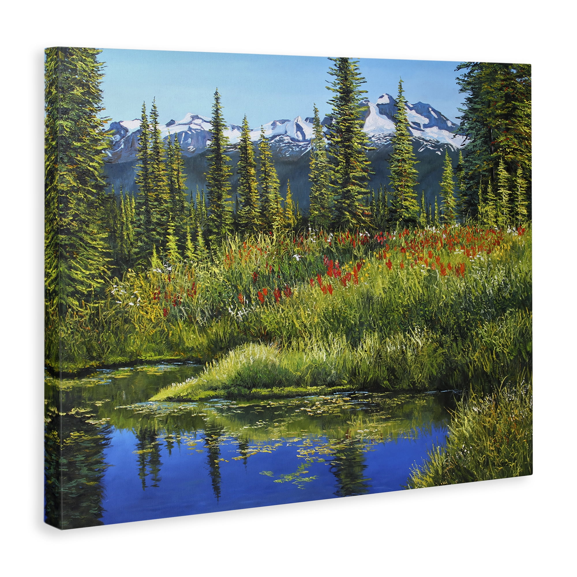 Stupell Industries High Country Summer Landscape & Nature Painting Wrapped Canvas Art Print Wall Art, 40 x 30