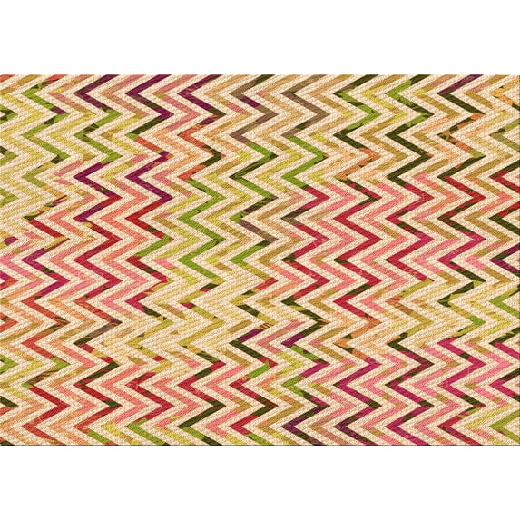 Ahgly Company Machine Washable Indoor Rectangle Transitional Orange Area Rugs, 6' x 9'