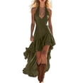 thumbnail image 2 of YueHuiYing Women's Retro Bohemian-Style Tencel and Linen Sleeveless Dress with Asymmetrical Lace Hem, 2 of 8