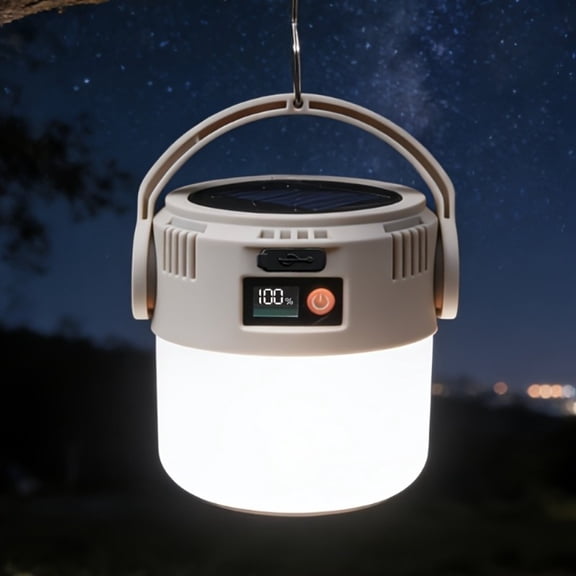 Camping Solar Lantern, Camping Clearance Gear, USB Rechargeable LED Tent Light With Power Bank, 6 Lighting Modes, Hanging Hook, Portable Emergency Light For Hiking, Outdoor, Power Outages