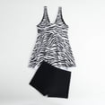 thumbnail image 5 of VBVC Women's 2 Piece Tropical Swimdress Tankini Sets , Ladies' Drawstring Waist Sleeveless Swim Top and Shorts , V Neck Modest Beach Bathing Suit For Women,White,S-2XL, 5 of 8