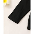 thumbnail image 5 of 3T Baby Girls Clothes 4T Girls 2PCS Fall Winter Outfits Set Letter Print Round Neck Toddler Girls Long Sleeve Top Bell-bottomed Pants Set Black, 5 of 7