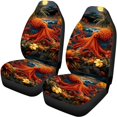 thumbnail image 5 of Uourmeti Orange Octopus Tropical Print Car Seat Covers Breathable Automotive Seat Cover, Lightweight Compatible with Cars Trucks, 5 of 10
